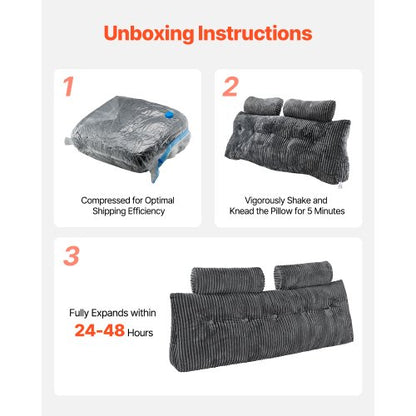 Huvudgavelkudde Queen Wedge Huvudgavelkudde med 2 fickor och nackstöd