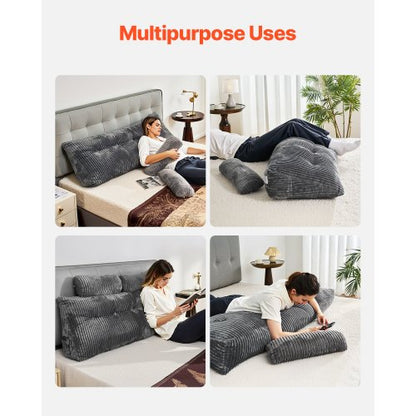 Huvudgavelkudde Queen Wedge Huvudgavelkudde med 2 fickor och nackstöd