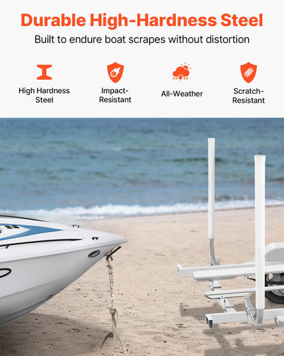 Boat Trailer Guide, 48″ Adjustable Design Trailer Guide Poles, 2PCS High-Hardness Steel Trailer Guide-Ons, Trailer Guides with PVC Pipes, for Ski Boat, Fishing Boat or Sailboat Trailer