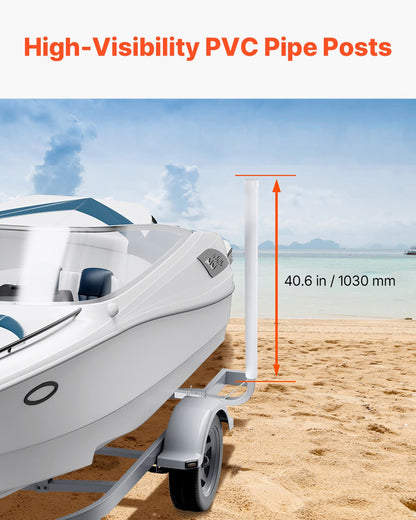 Boat Trailer Guide, 48″ Adjustable Design Trailer Guide Poles, 2PCS High-Hardness Steel Trailer Guide-Ons, Trailer Guides with PVC Pipes, for Ski Boat, Fishing Boat or Sailboat Trailer