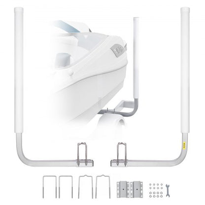 Boat Trailer Guide, 60″ Adjustable Design Trailer Guide Poles, 2PCS High-Hardness Steel Trailer Guide-Ons, Trailer Guides with PVC Pipes, for Ski Boat, Fishing Boat or Sailboat Trailer