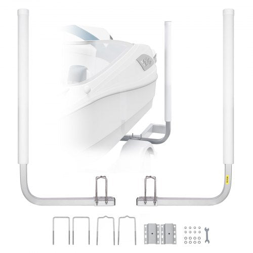 Boat Trailer Guide, 60″ Adjustable Design Trailer Guide Poles, 2PCS High-Hardness Steel Trailer Guide-Ons, Trailer Guides with PVC Pipes, for Ski Boat, Fishing Boat or Sailboat Trailer