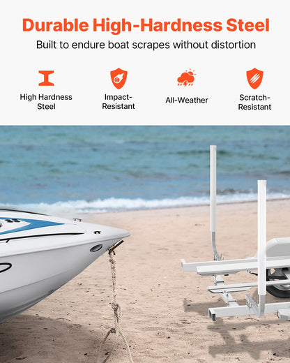 Boat Trailer Guide, 60″ Adjustable Design Trailer Guide Poles, 2PCS High-Hardness Steel Trailer Guide-Ons, Trailer Guides with PVC Pipes, for Ski Boat, Fishing Boat or Sailboat Trailer