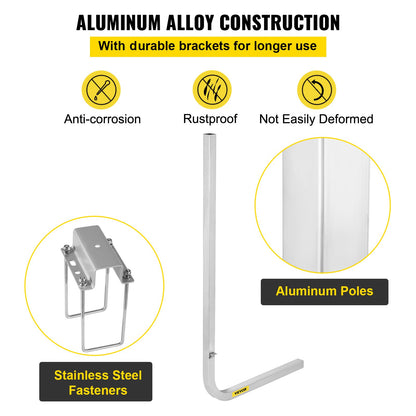 Boat Trailer Guide-ons, 46\", ett par aluminium Trailer Guider, rostbeständiga trailerguider med justerbar bredd, monteringsdelar ingår, för skidbåt, fiskebåt eller segelbåt trailer