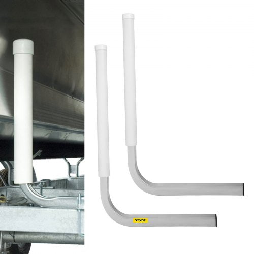 Boat Trailer Guide-on, 22\", 2PCS Steel Trailer Post Guide ons, with White PVC Tube Covers, Complete Mounting Accessories Included, for Ski Boat, Fishing Boat or Sailboat Trailer