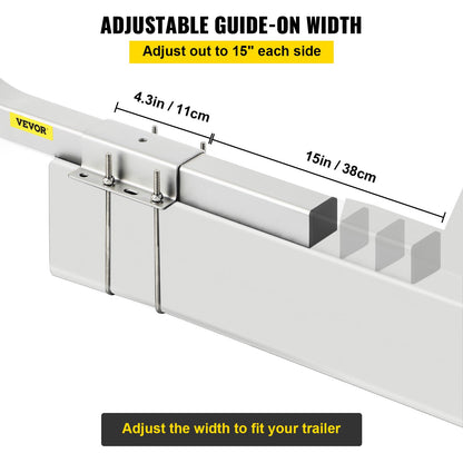 Boat Trailer Guide-on, 22\", 2PCS Steel Trailer Post Guide ons, with White PVC Tube Covers, Complete Mounting Accessories Included, for Ski Boat, Fishing Boat or Sailboat Trailer