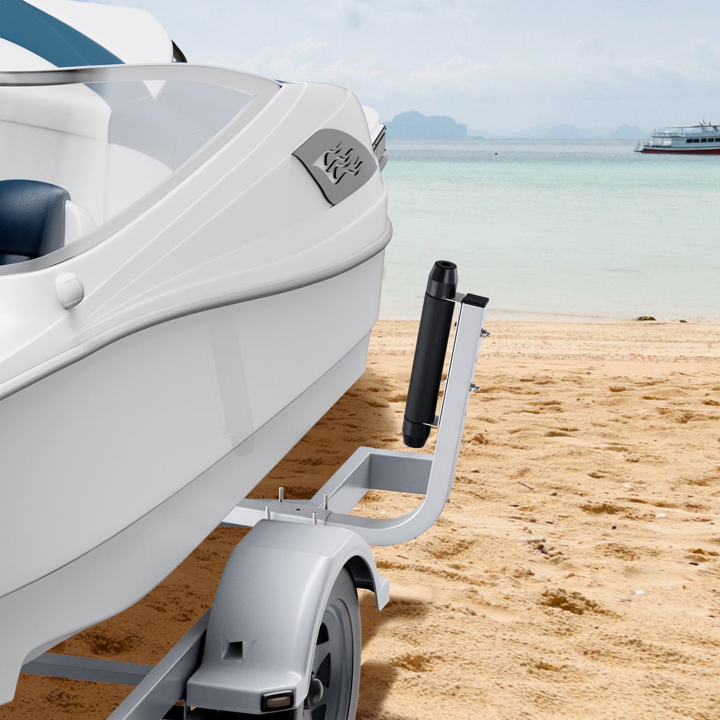 Marine Trailer Guide Set, 20.5” Flexibly Adjustable Poles, Pair of Steel Anti-Rust Guides, Durable Roller Support for Ski, Fishing, or Sailboat Trailers 2024