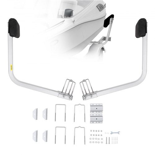 Marine Trailer Assistant, 27.6” Flexibly Adjustable Bunk Guide-Ons, Pair of Durable Steel Support Poles, Robust Roller Guide, Suitable for Ski Boats, Fishing Boats, or Sailboats 20