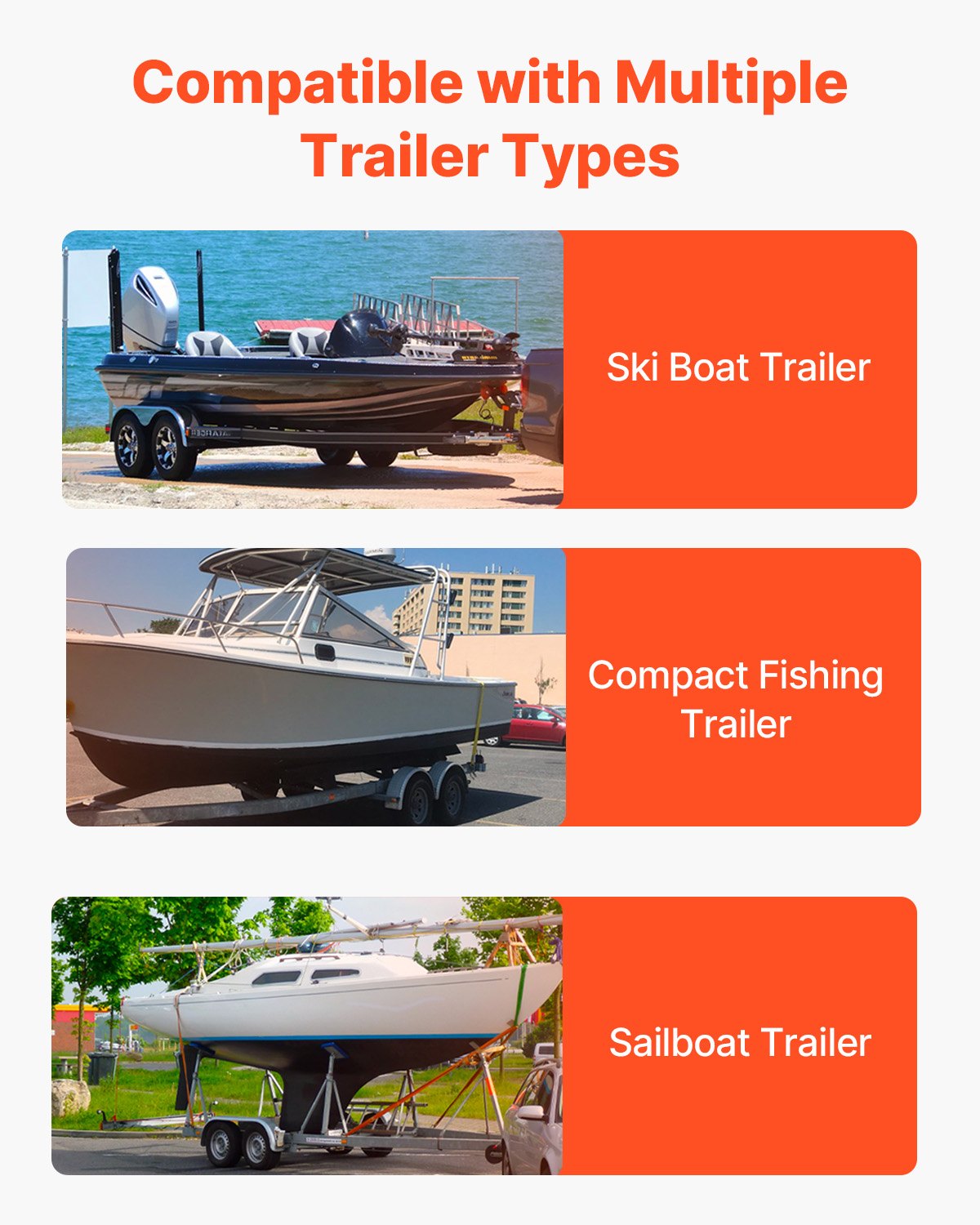 Marine Trailer Assistant, 27.6” Flexibly Adjustable Bunk Guide-Ons, Pair of Durable Steel Support Poles, Robust Roller Guide, Suitable for Ski Boats, Fishing Boats, or Sailboats 20