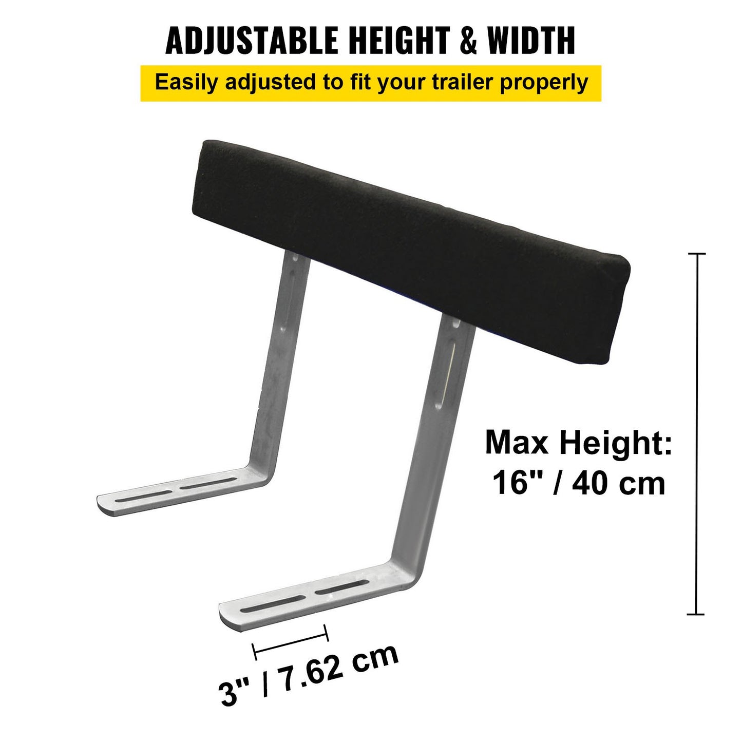 Boat Trailer Guide-ons, 48", 2 PCS Rustproof Steel Trailer Guide ons, Trailer Guides with Carpet-Padded Boards, Mounting Parts Included, for Ski Boat, Fishing Boat or Sailboat Trailer
