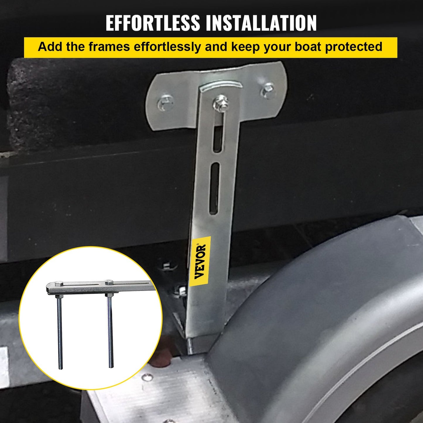 Boat Trailer Guide-ons, 48", 2 PCS Rustproof Steel Trailer Guide ons, Trailer Guides with Carpet-Padded Boards, Mounting Parts Included, for Ski Boat, Fishing Boat or Sailboat Trailer
