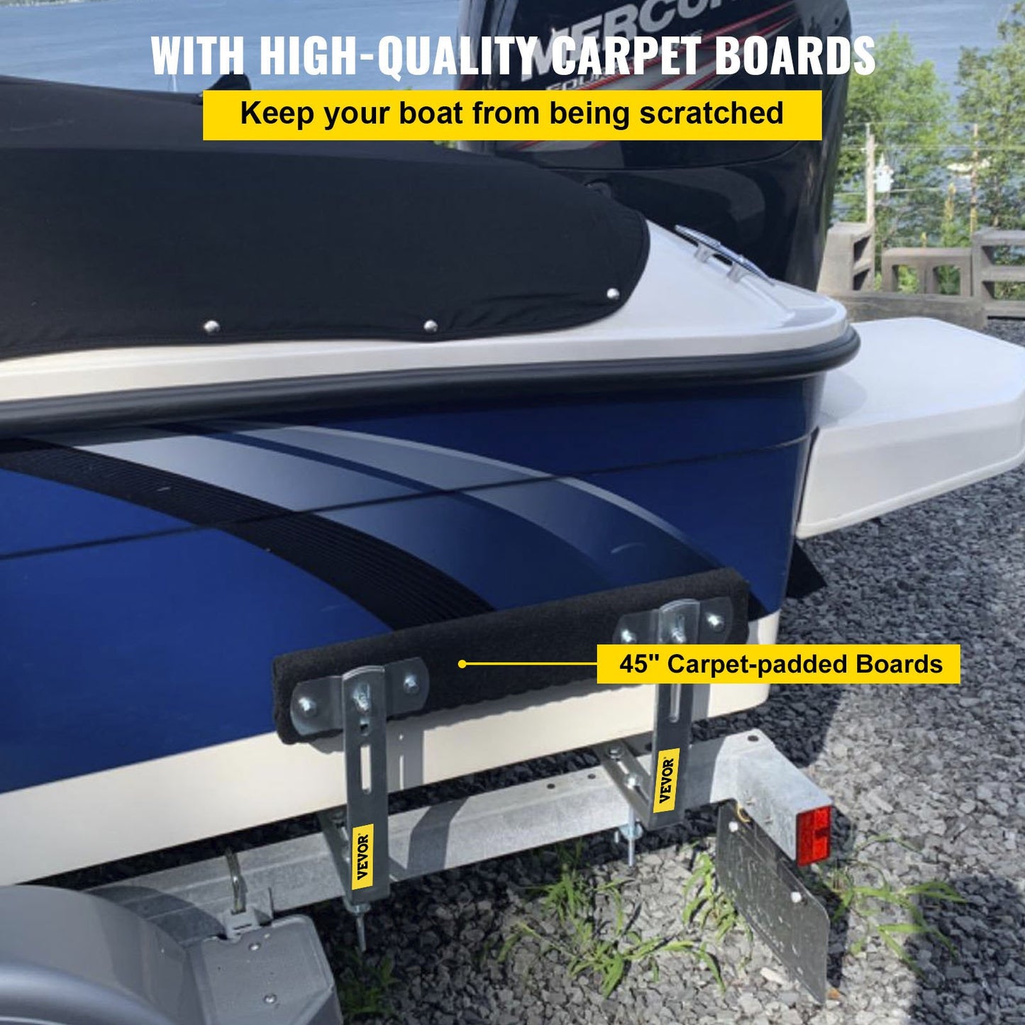 Boat Trailer Guide-on 48" π-shape Trailer Guide on w/matt padded boards