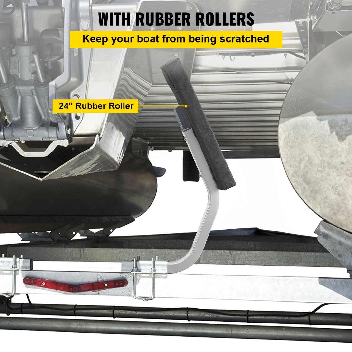 Bootsanhänger-Führung, 24 Zoll, ein Paar Anhänger-Ponton-Bettbrett-Führungen, Anhängerführungen aus Stahl, komplettes Montagezubehör im Lieferumfang enthalten, für Skiboot-, Fischerboot- oder Segelbootanhänger