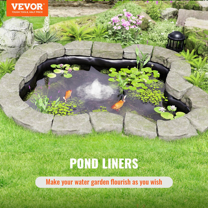 Pond Liner, 30 x 35 ft 45 mil Thickness, Flexible EPDM Material Pond Skin, Easy-to-Cut Underlay for Fish or Koi Ponds, Water Features, Waterfall Base, Fountains, Water Gardens, Black