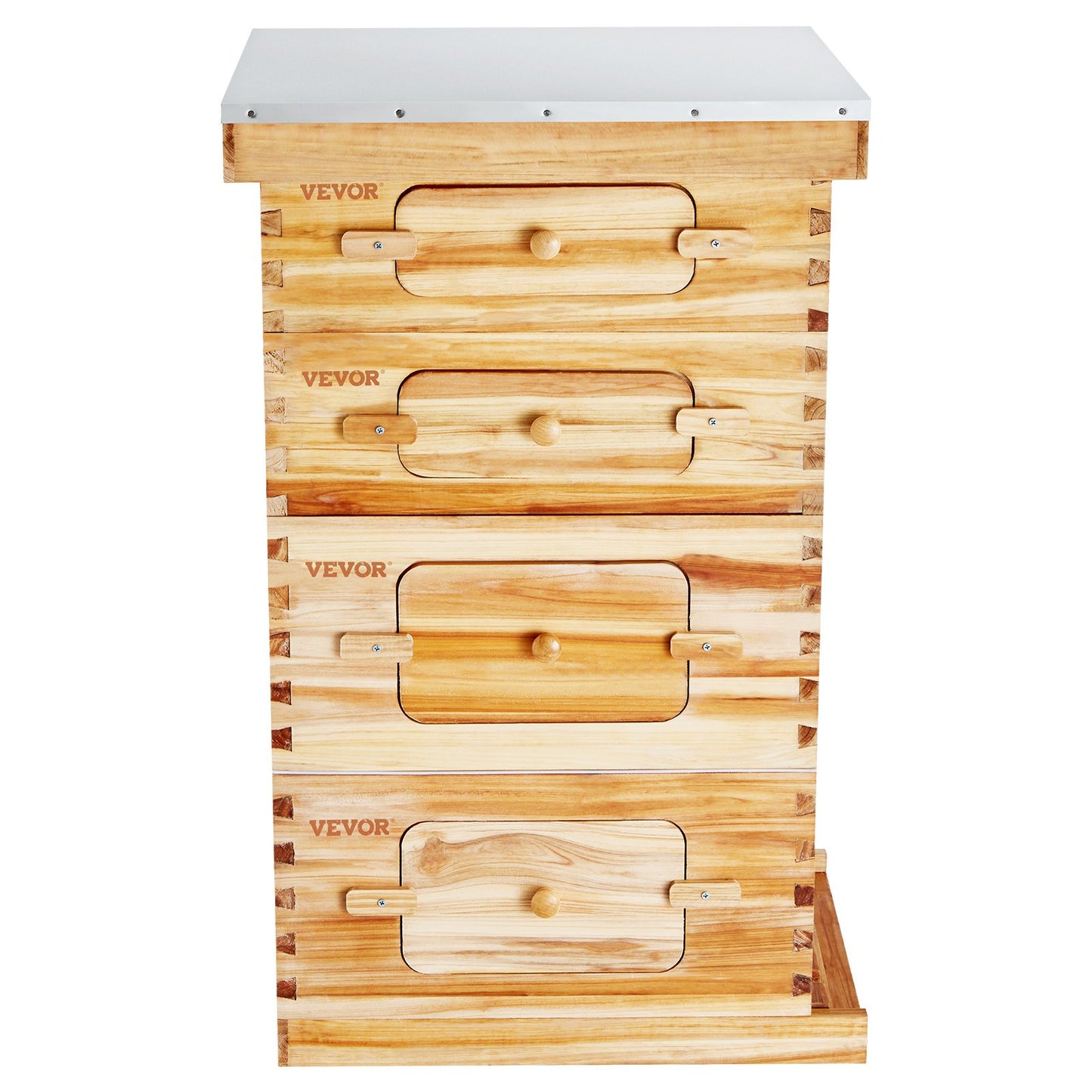 Bee Hive 40 Frame Bee Hives Starter Kit, Beeswax Coated Cedar Wood, 2 Deep + 2 Medium Bee Boxes Langstroth Beehive Kit, Clear Acrylic Windows with Foundation for Beginners Pro Beekeepers