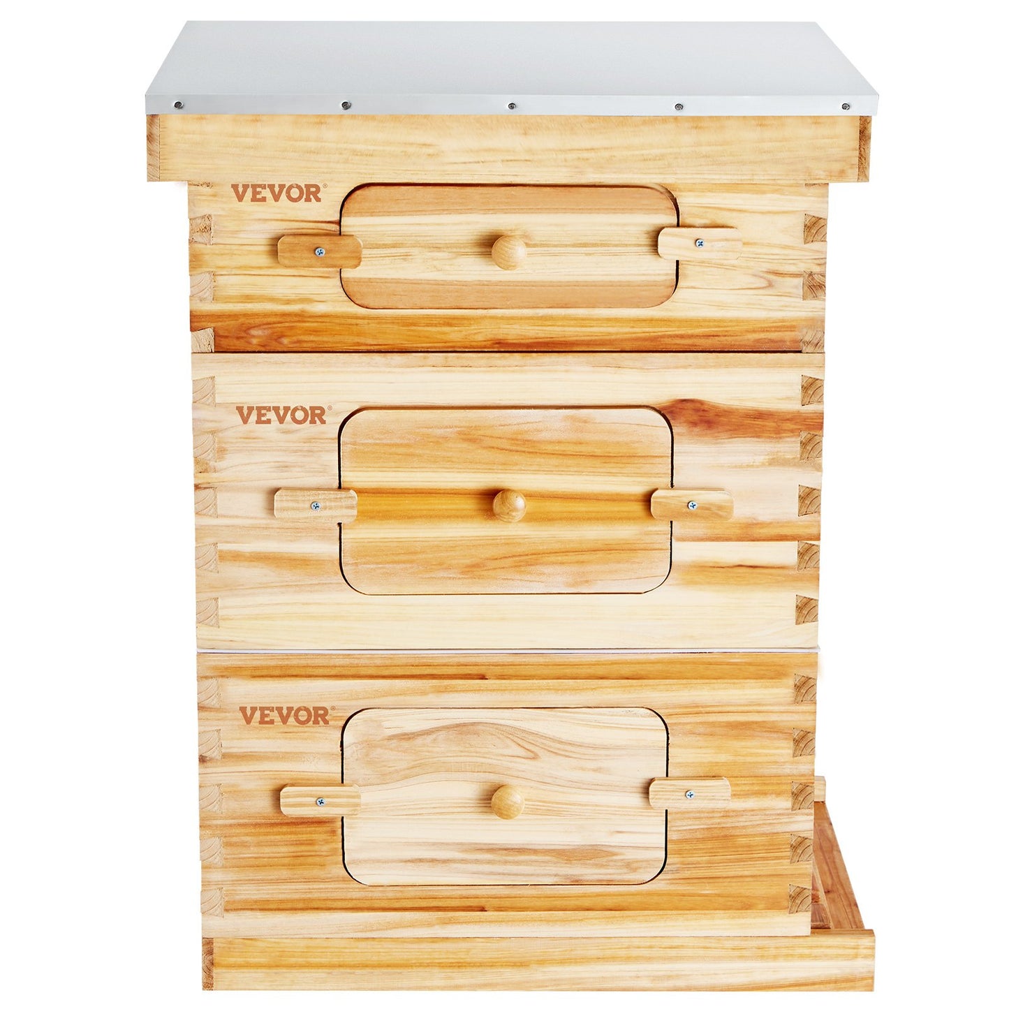 Bee Hive 30 Frame Bee Hives Starter Kit, Beeswax Coated Spruce, 2 Deep + 1 Medium Bee Boxes Langstroth Beehive Kit, Clear Acrylic Windows with Foundation for Beginners Pro Beekeepers
