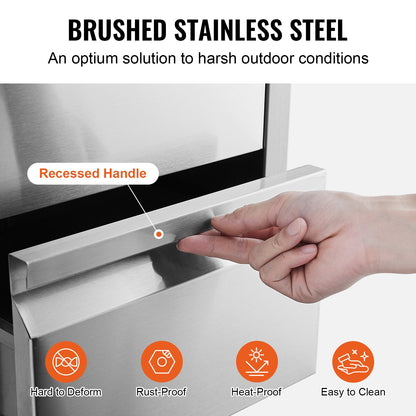 201 Stainless Steel Drawer with Triple Access Outdoor Kitchen BBQ Island 19" W x 26" H