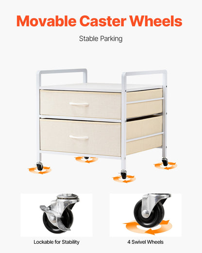 Mini-Kühlschrankständer mit Stauraum, 80 kg, Weiß, Mini-Kühlschranktisch, 2 Schubladen