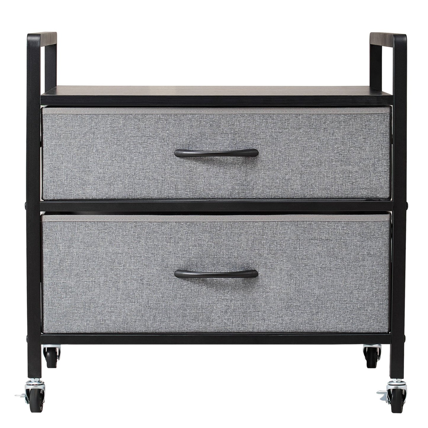 Mini-Kühlschrankständer mit Stauraum, 80 kg, Grau, Mini-Kühlschranktisch, 2 Schubladen