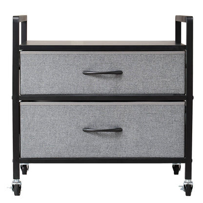 Mini-Kühlschrankständer mit Stauraum, 80 kg, Grau, Mini-Kühlschranktisch, 2 Schubladen