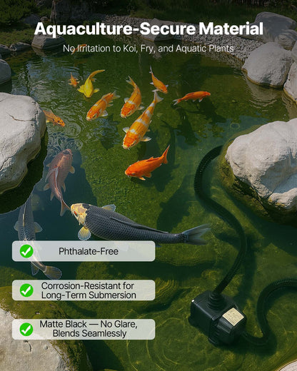 21 ft Corrugated Pond Tubing, 1 inch Inner Diameter, Flexible PVC Hose, Black Drain Pipe, Plastic Corrugated Water Tubing for Pond, Pump, Fountain, Garden, Swimming Pools, Filters, (1 pcs)