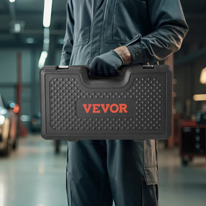 Pull and Press Sleeve Kit, 26 PCS, Steel Bush Removal Insertion Sleeve Tools with Carrying Case, Compatible with LCV and HGV Engines, for Removing and Installing Bushings, Bearings, and Seals