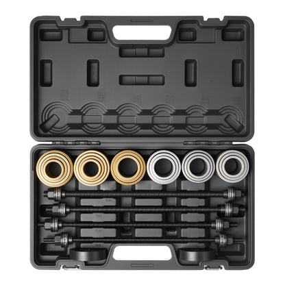 Pull and Press Sleeve Kit, 26 PCS, Steel Bush Removal Insertion Sleeve Tools with Carrying Case, Compatible with LCV and HGV Engines, for Removing and Installing Bushings, Bearings, and Seals