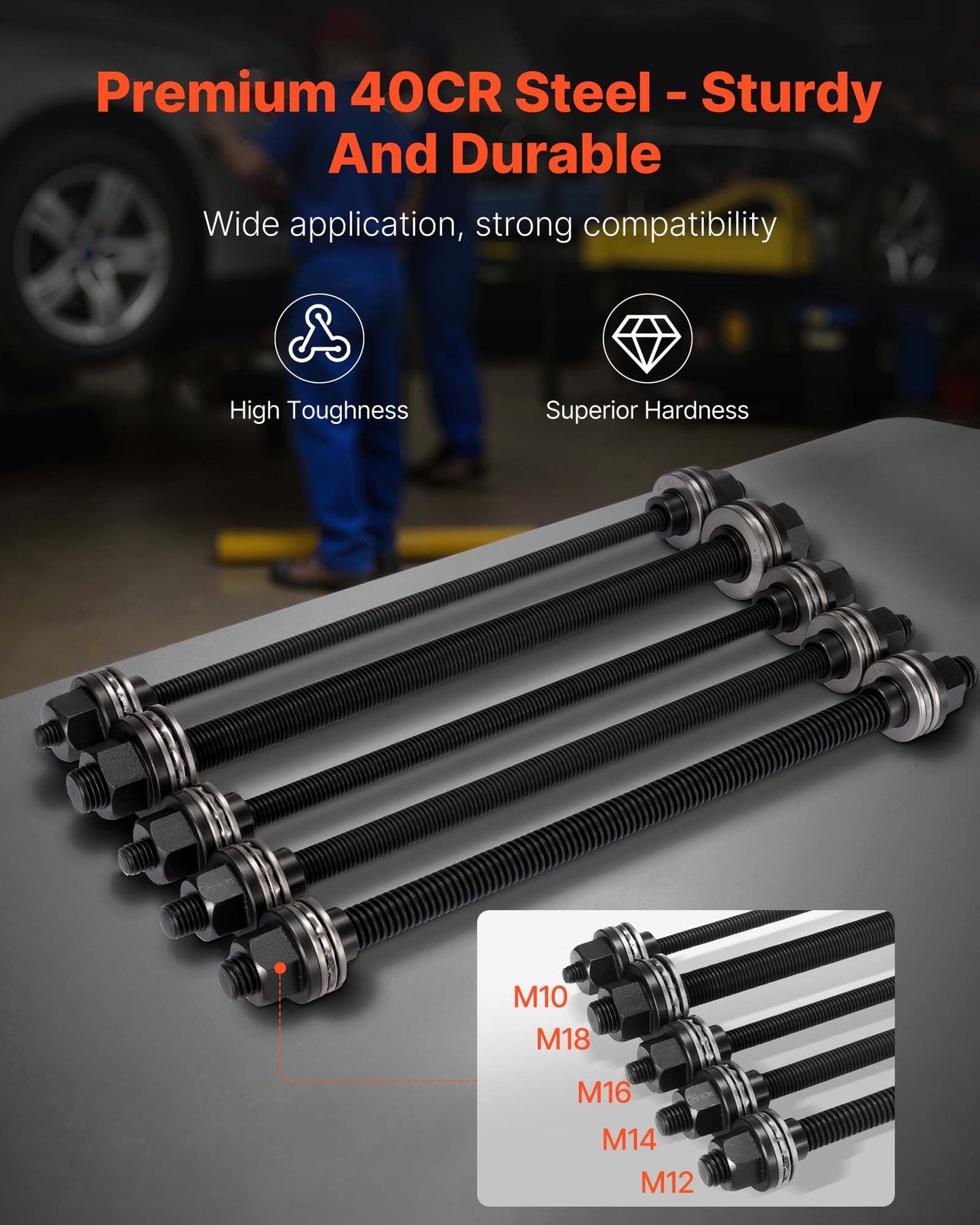 Pull and Press Sleeve Kit, 27 PCS, Steel Bush Removal Insertion Sleeve Tools with Carrying Case, Compatible with LCV and HGV Engines, for Removing and Installing Bushings, Bearings, and Seals