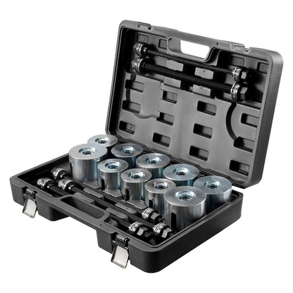 Pull and Press Sleeve Kit, 27 PCS, Steel Bush Removal Insertion Sleeve Tools with Carrying Case, Compatible with LCV and HGV Engines, for Removing and Installing Bushings, Bearings, and Seals