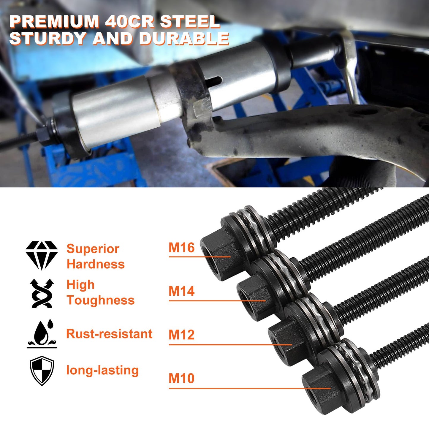 36 PCS Pull and Press Sleeve Kit, Steel Bush Bearing Removal and Installation Set, Bush Removal Insertion Sleeve Tools with Carrying Case, Multi-Vehicle Compatibility for LCV and HGV Engines