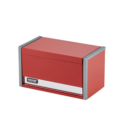 Werkzeugkasten, 8,6 Zoll, tragbarer Werkzeugkasten aus Metall, 3 Schubladen, Werkzeug-Organizer, Rot