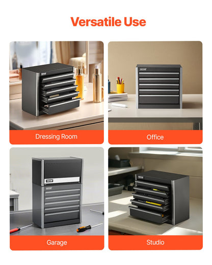Tool Box 8.6 Inch Portable Metal Tool Box with 5 Drawers Tool Organizer