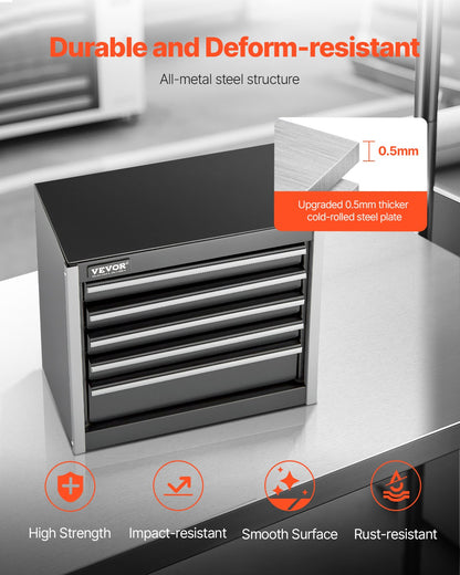 Tool Box 8.6 Inch Portable Metal Tool Box with 5 Drawers Tool Organizer