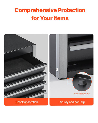 Tool Box 8.6 Inch Portable Metal Tool Box with 5 Drawers Tool Organizer