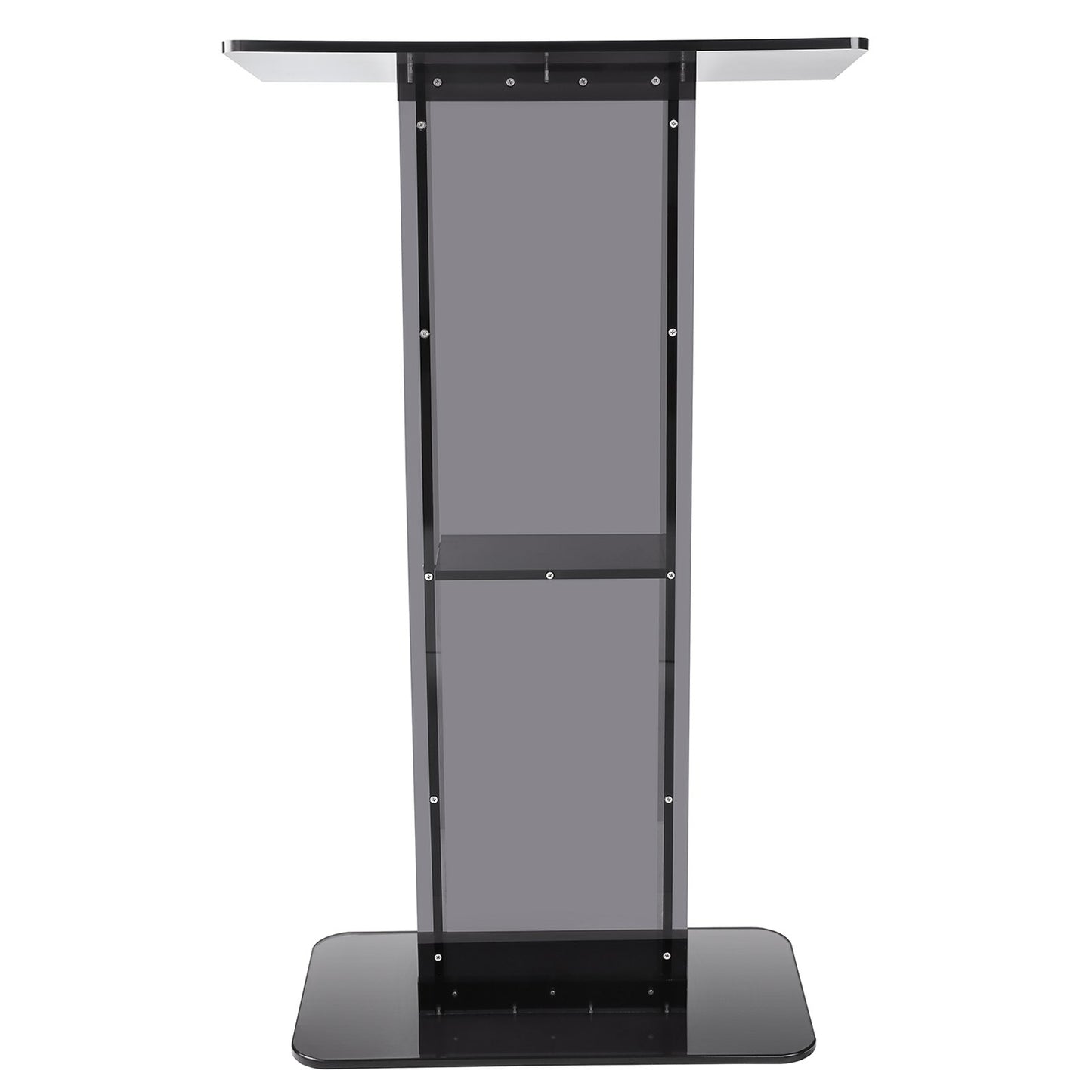 Acryl-Podium, 47" hoch, Acryl-Podiumständer mit breiter Lesefläche und Ablagefläche, bodenstehende, klare Kanzeln aus Acryl für die Kirche, das Büro und die Schule, Schwarz