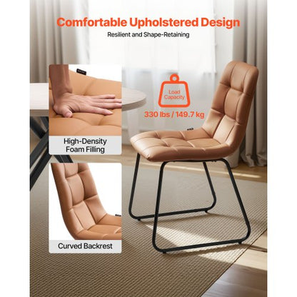 5-delat matbordsset, platsbesparande runt köksbord med 4 stoppade orange stolar, PU-läderdynor, modernt skrivbord i träton med justerbara fotstöd för matsal, små utrymmen |  EU