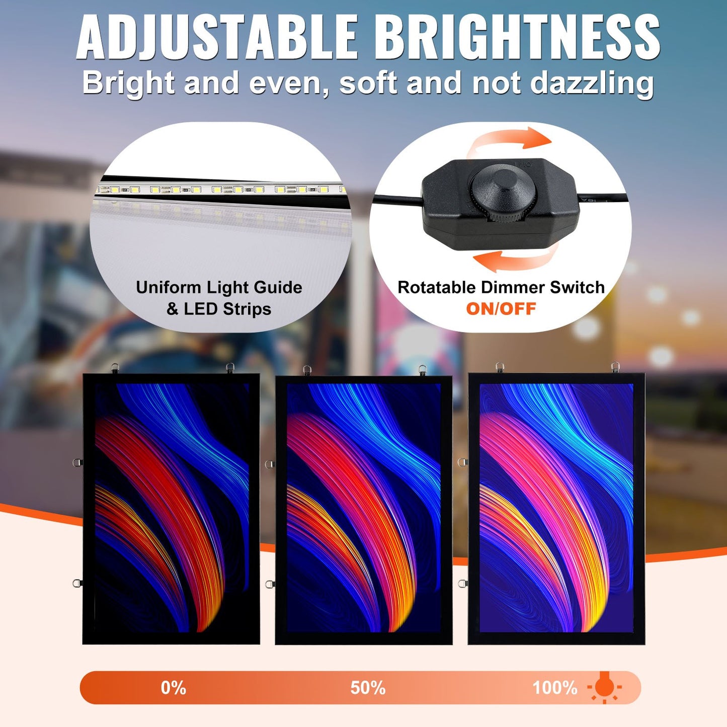 Picture Frame Poster Frame LED Light Box 610x914mm Movie Posters Black