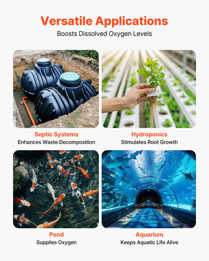 Linear Air Pump, 2219.04 GPH Air Flow, Septic Aerator Pump, Aeration System for 11 ft Deep Ponds, Fit for Septic Tanks, Aquariums, Waste Treatment, Seafood Restaurants, Fish Farms, Hydroponics