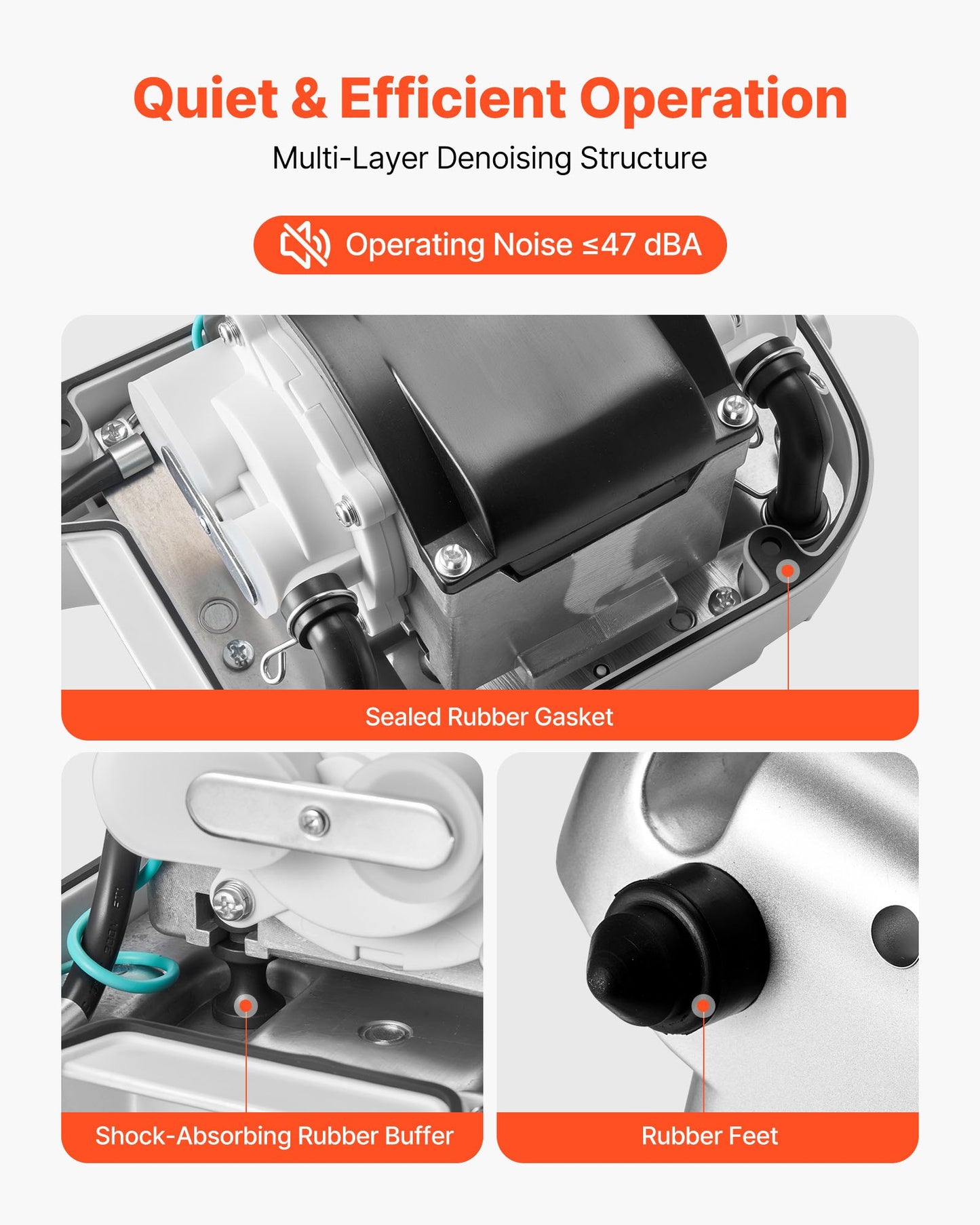 Linear Air Pump, 792.52 GPH Air Flow, Septic Aerator Pump, Aeration System for 8 ft Deep Ponds, Fit for Septic Tanks, Aquariums, Waste Treatment, Seafood Restaurants, Fish Farms, Hydroponics