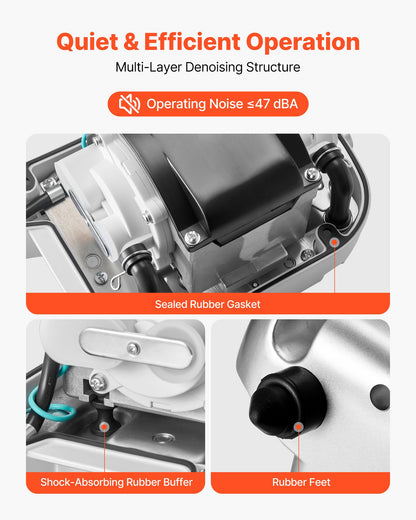 Linear Air Pump, 792.52 GPH Air Flow, Septic Aerator Pump, Aeration System for 8 ft Deep Ponds, Fit for Septic Tanks, Aquariums, Waste Treatment, Seafood Restaurants, Fish Farms, Hydroponics