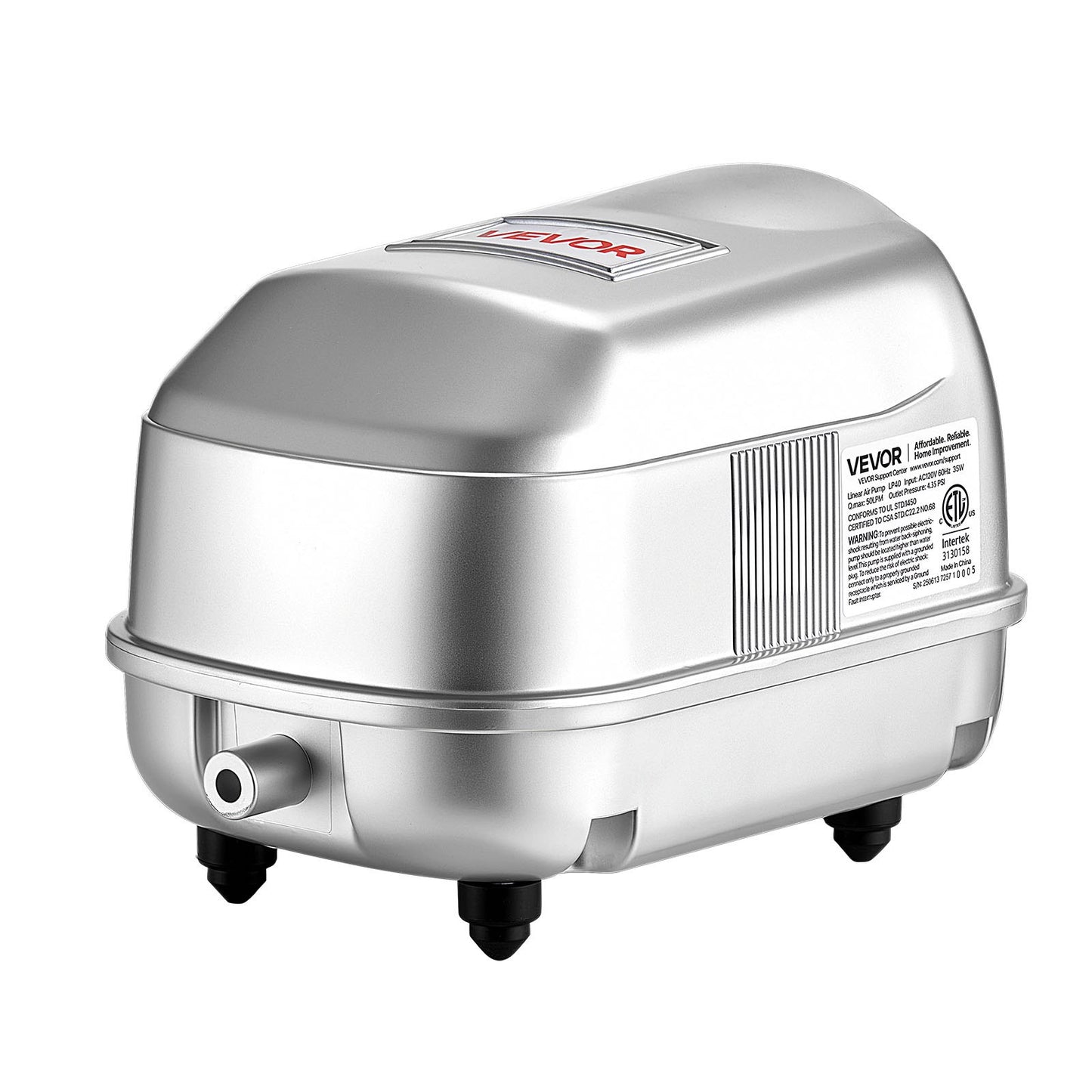 Linear Air Pump, 792.52 GPH Air Flow, Septic Aerator Pump, Aeration System for 8 ft Deep Ponds, Fit for Septic Tanks, Aquariums, Waste Treatment, Seafood Restaurants, Fish Farms, Hydroponics