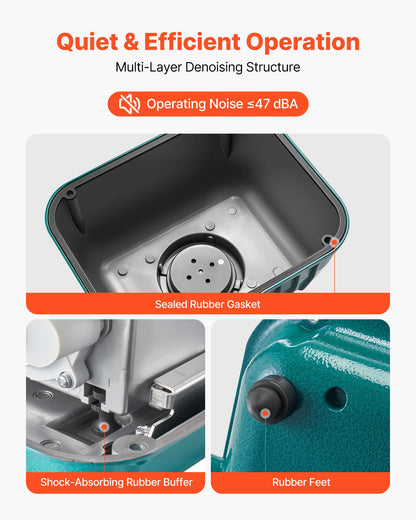 Linear Air Pump, 1110 GPH Air Flow, Septic Aerator Pump, Aeration System for 10 ft Deep Ponds, Fit for Septic Tanks, Aquariums, Waste Treatment, Seafood Restaurants, Fish Farms, Hydroponics