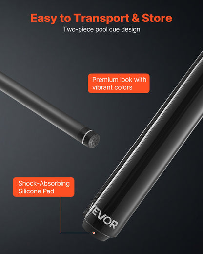 Pool Cue, 1 Piece Jump Break Cue, 58 inch & 19.5 oz Break Cues Pool Stick, Breaks Stick with Carbon Fiber Shaft & Maple Cues Butt, Heavy Hitter Breaks Jump Billiard Cue for Adult, Home, Office