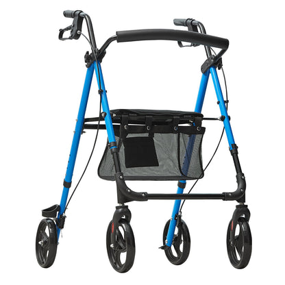 Rollator Walker für Senioren und Erwachsene, leichter, zusammenklappbarer Aluminiumrollstuhl mit verstellbarem Sitz und Griff, Rollator für den Außenbereich mit 8-Zoll-All-Terrain-Rädern, 300 Pfund Tragkraft