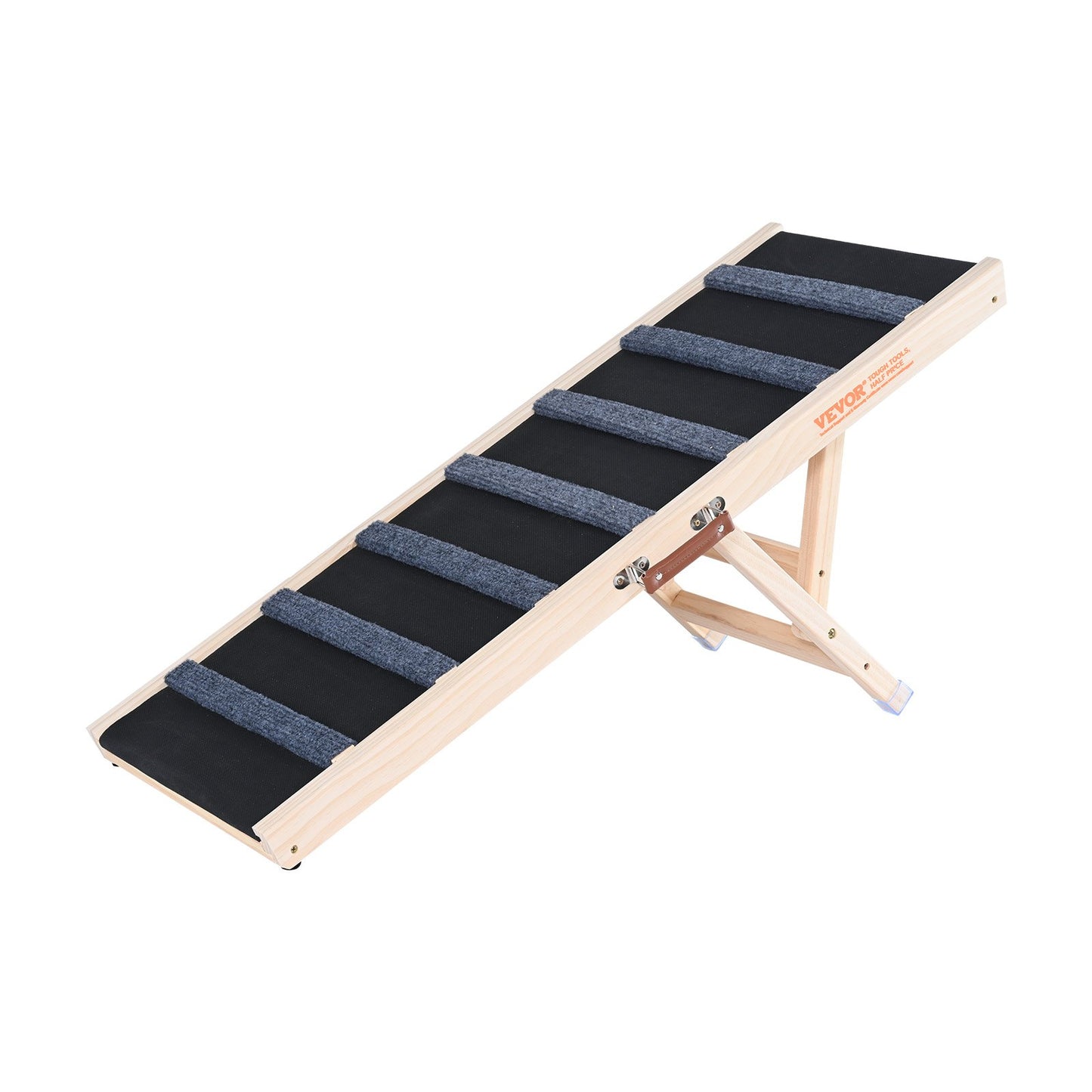 Dog Ramp, Foldable Pet Ramp for Bed, Adjustable Dog Ramp for Small, Large, Old Dogs and Cats, Wooden Pet Ramp with 39.3" Long Ramp, Adjustable from 15" to 22", Suitable for Sofa, Couch, Car