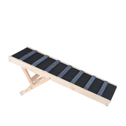 Dog Ramp, Foldable Pet Ramp for Bed, Adjustable Dog Ramp for Small, Large, Old Dogs and Cats, Wooden Pet Ramp with 39.3" Long Ramp, Adjustable from 15" to 22", Suitable for Sofa, Couch, Car