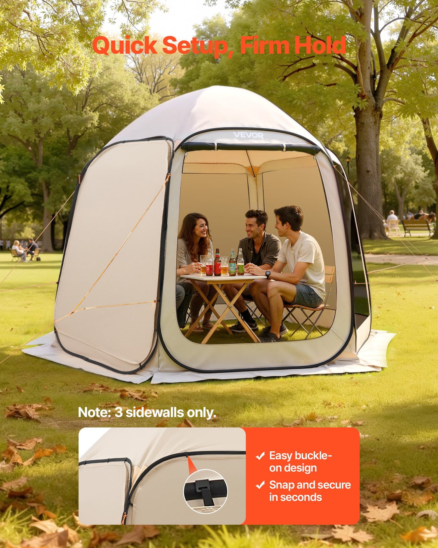 Sun Shade Sail Canopy Covers, Fit for 10 x 9.2 ft Screen House Tent, Sun Protection, 5.51 x 4.23 ft 300D Oxford Silver-Coated Fabric, Pack of 3 (Not Include Tent), for Outdoor Activities, Beige