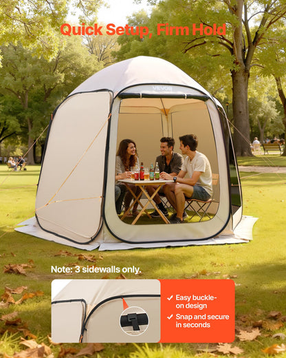 Sun Shade Sail Canopy Covers, Fit for 10 x 9.2 ft Screen House Tent, Sun Protection, 5.51 x 4.23 ft 300D Oxford Silver-Coated Fabric, Pack of 3 (Not Include Tent), for Outdoor Activities, Beige