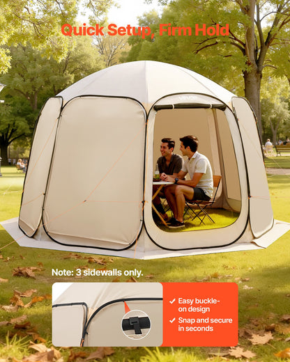 Sun Shade Sail Canopy Covers, Fit for 12 x 11 ft Screen House Tent, Sun Protection, 5.51 x 4.59 ft 300D Oxford Silver-Coated Fabric, Pack of 3 (Not Include Tent), for Outdoor Activities, Beige