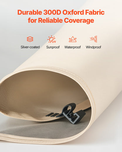 Sun Shade Sail Canopy Covers, Fit for 15 x 13.8 ft Screen House Tent, Sun Protection, 5.51 x 5.25 ft 300D Oxford Silver-Coated Fabric, Pack of 3 (Not Include Tent), for Outdoor Activities, Beige